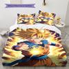 Son Goku Pattern Bedding,Quilt Set Quilt Cover Pillowcase Home Birthday Gift (1 * Duvet Cover + 2 * Pillowcase, Without Core)