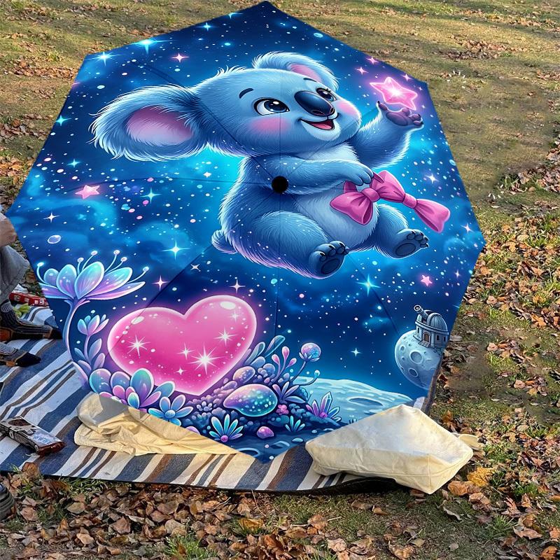 1PC Koala Star Umbrella-8-Rib Reinforced, Automatic Open, Lightweight & Durable, Fashion Accessory for Outdoor, J0408