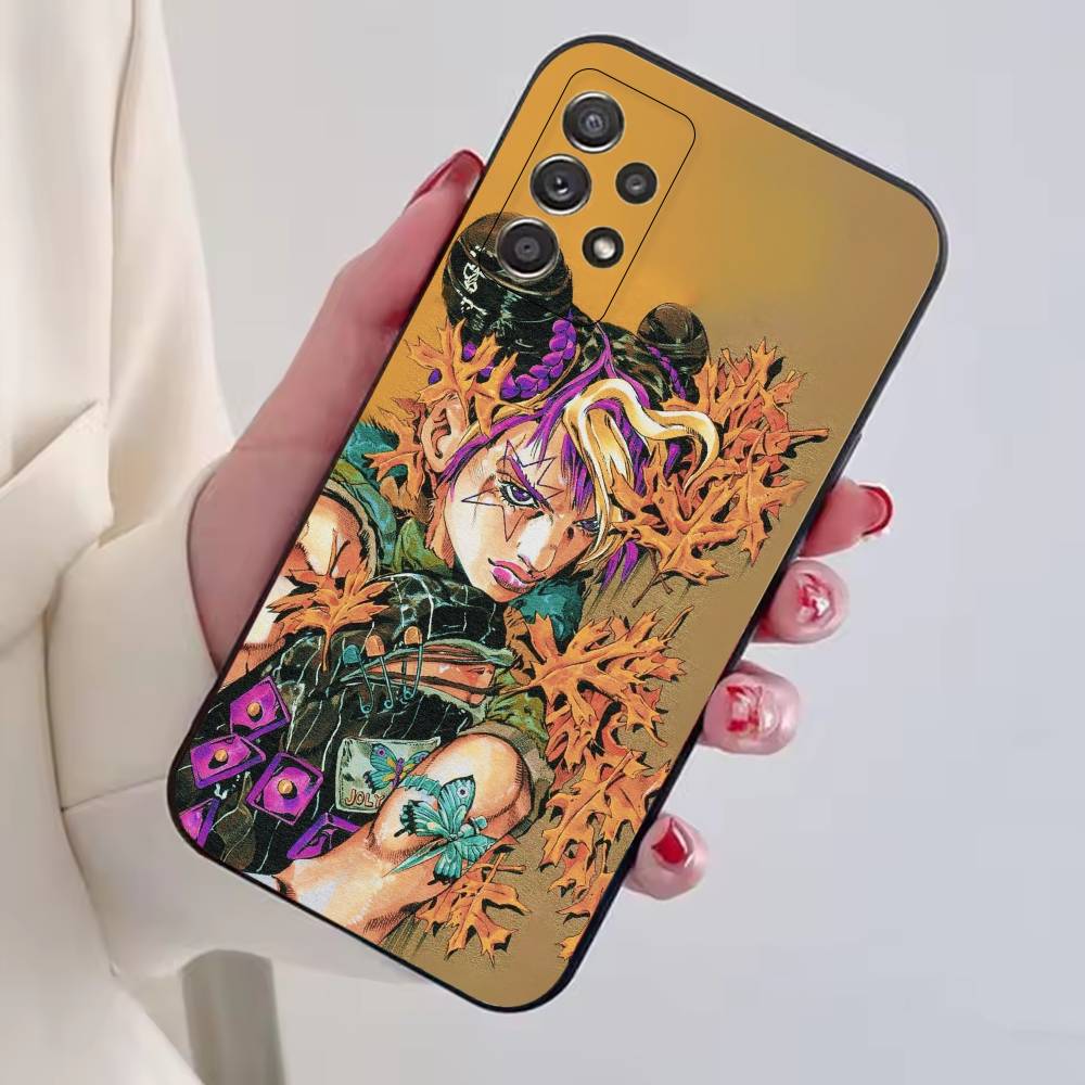 Anime J-JOJO Cool Cujoh Jolyne Phone Case For Samsung S25,S24,S21,S22,S23,S30,Ultra,S20,Plus,Fe,Lite,Note,10,Black Cover
