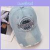 Retro Embroidered Letters Cotton Baseball Cap With Curved Peak For Daily Use