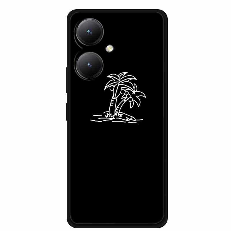 Black TPU Soft Case for Y27 4G, Y35, Y35m+, Y55T 5G Phones - Cross-Line Design