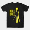 Herren Schwarzes T-Shirt mit Aufdruck Kill Bill Vintage Kunstwerk Kein-Schnitt Transferpapier Druck Baumwoll-T-Shirt