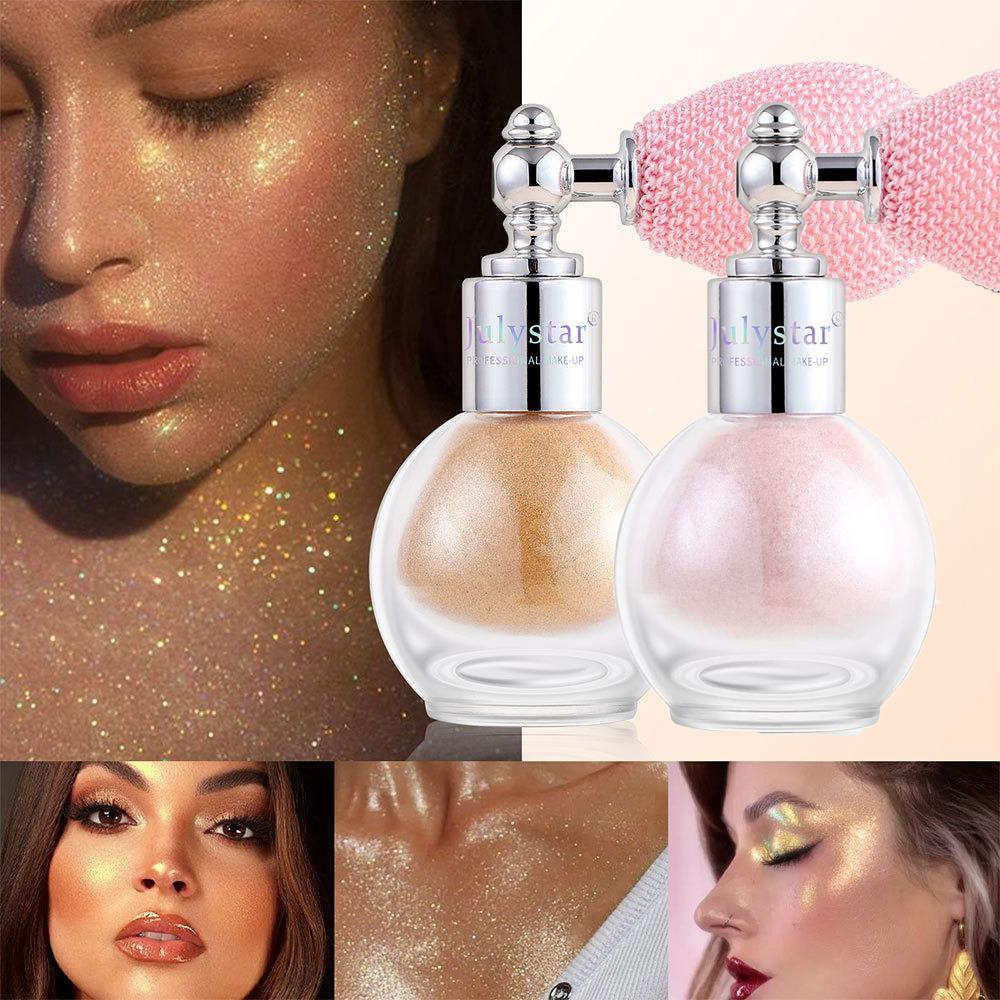 Spray Glitter Corpo Fata Shine Illuminante in Polvere Diamante Alta Lucentezza Polvere Air Bag Lucido High Light Shimmer Trucco Viso Corpo