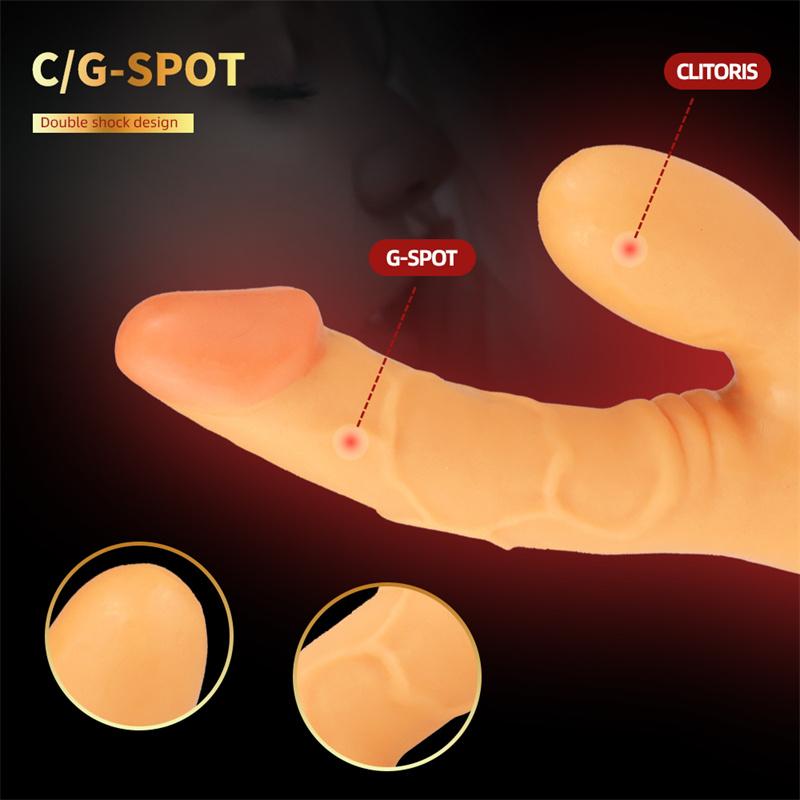 Double Tube Pinch Female Double-headed Dildo G-spot Backcourt Stimulator