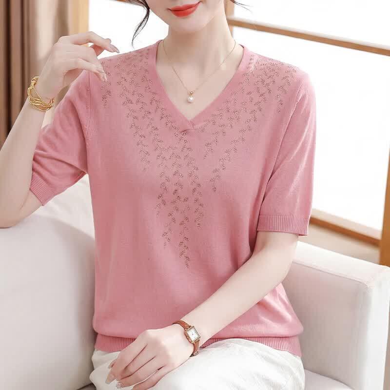 Xuexi Women s Short Sleeve Knit T-Shirt XL