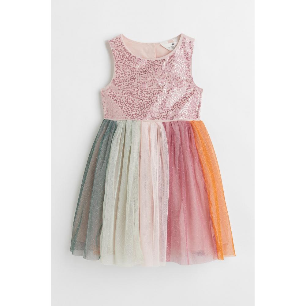 

Платье из тюля HM с пайетками Пудрово-розовый