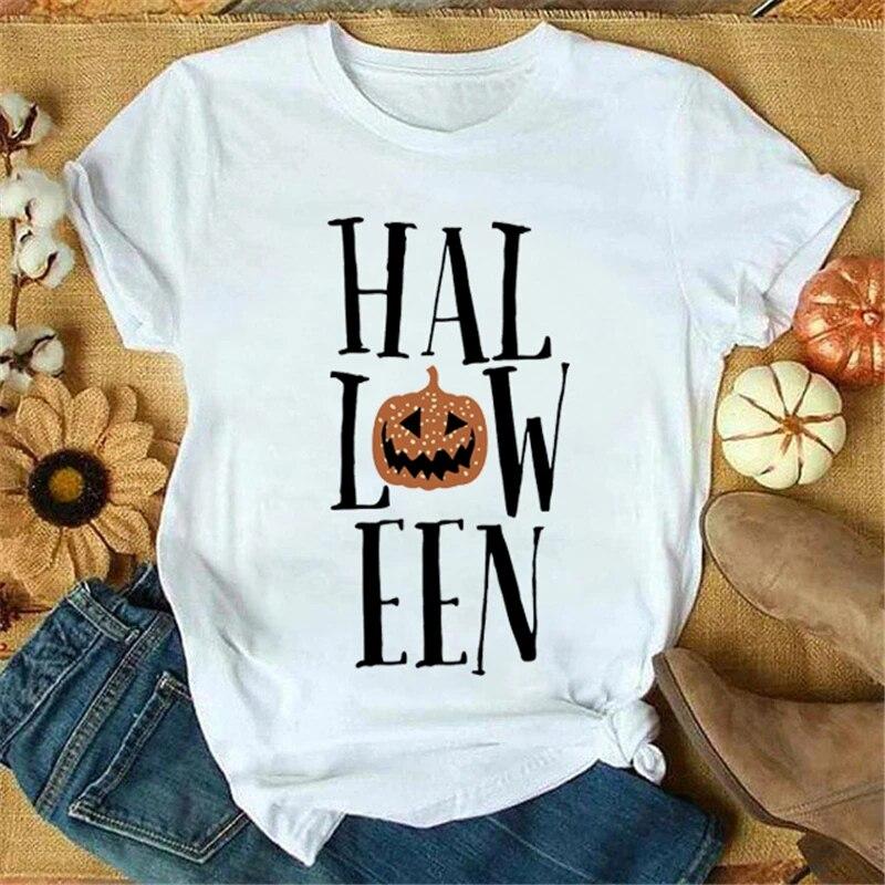 Weißes Sommer Damen T-Shirt Play Trick Art Druckdesign Übergroß Kurzarm Komfort Damen T-Shirt Y2K Grafik ALLERHEILIGENTAG