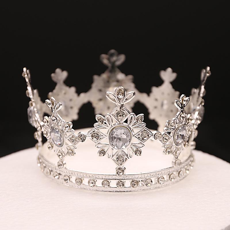 Krone Tiara Prinzessin Kinder kleine Mädchen Krone Kristall Leistung Haarschmuck Geburtstagsgeschenk runde Krone Laufsteg Zubehör