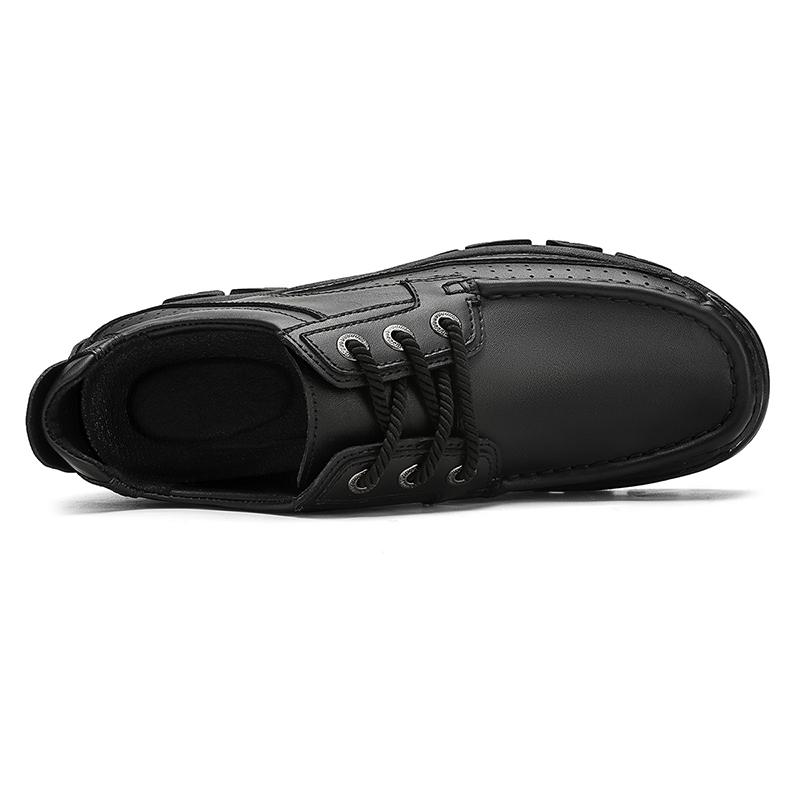 Genuine Leather Outdoor Casual Men Shoes Adult Black Brown Big Size 47 48 Autumn Winter Wear-Resisting