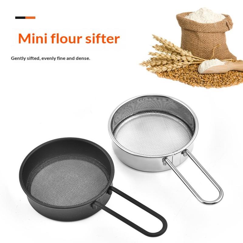 Setaccio per Farina per Dolci, Shaker/Spolverino per Farina o Zucchero a Velo con Manico, Strumenti per Dolci in Acciaio Inossidabile, Setaccio per Spolverare la Farina