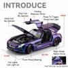 1:24 Scale SLS 300SL Sports Car Toy Model Sound Light Pull Back Doors Opened Miniature Vehicles Models Ornament Gifts for Kids