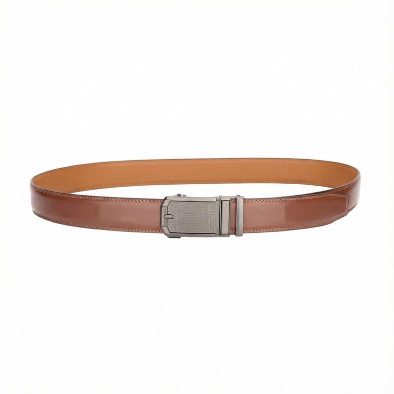 Men'S Automatic Buckle Cowhide Belt, High-End Business And Leisure Trend Versatile Belt, Middle-Aged And Young People Belt