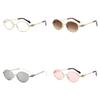 Vintage Metal Retro Sunlight Oval Sunglasses For Men And Women With Uv400 Protection