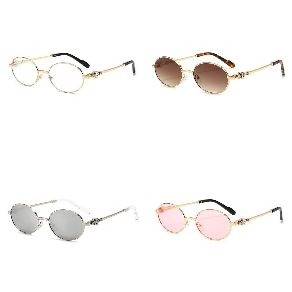 Vintage Metal Retro Sunlight Oval Sunglasses For Men And Women With Uv400 Protection