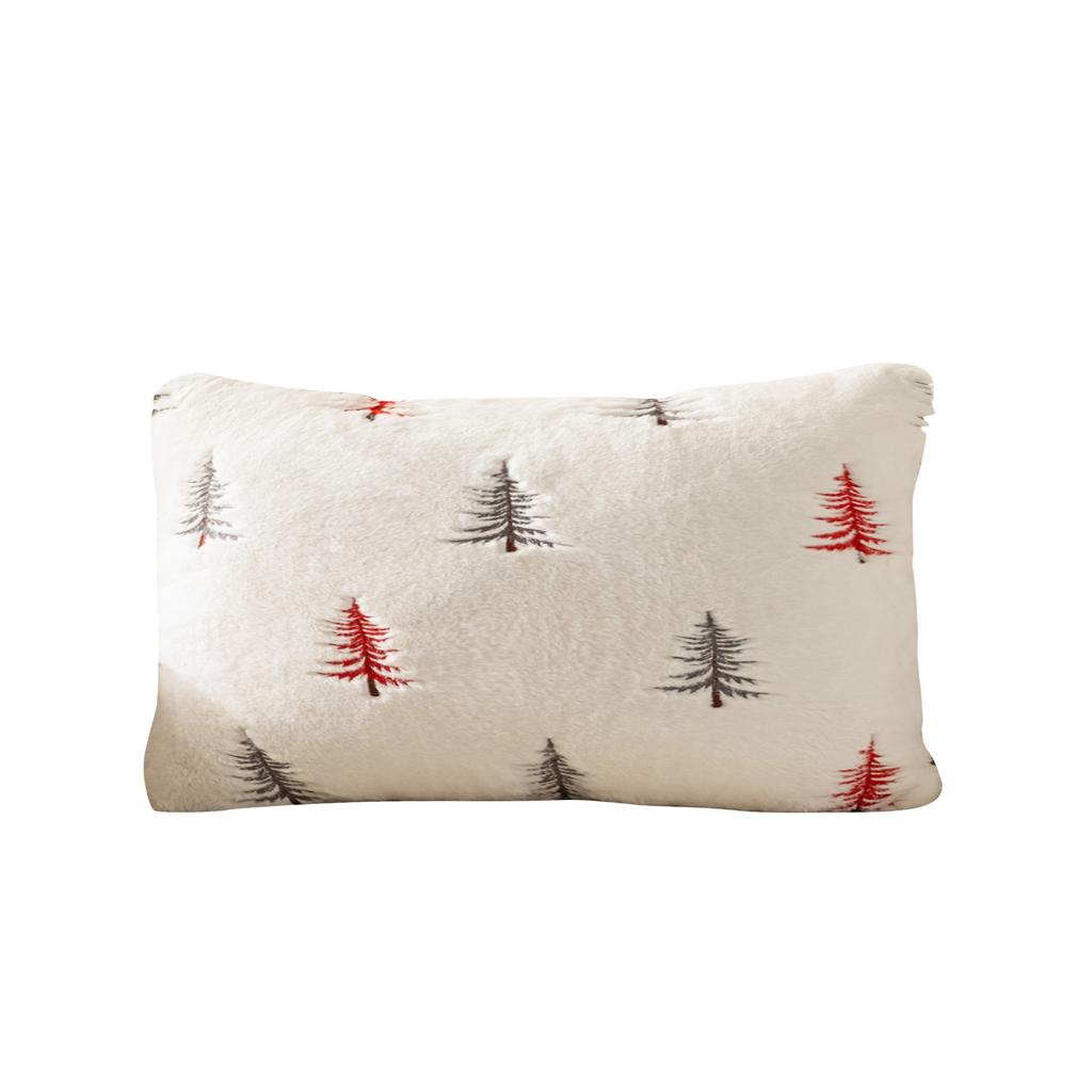 Christmas Decorative Pillowcases, Embroidered Christmas Trees,Winter Sofa Covers, Plush Pillowcase Decorations,A Single Pillowcase Without A Pillo,