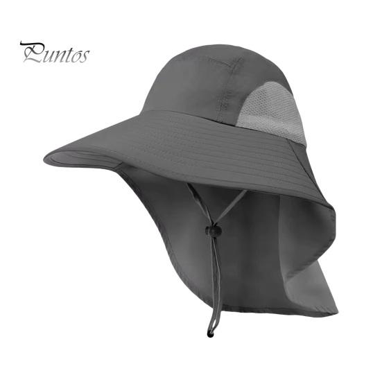 

Мужская уличная шляпа с крышкой на шею с большими полями, полая сетка, ветрозащитный ремешок на подбородок, солнцезащитный крем с защитой от ультрафиолета, отличная воздухопроницаемость, кепка для путешествий, кемпинга, рыбалки темно-серого