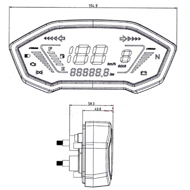 Authentic For Little Monkey M3 750 Motorcycle Speedometer Digital Display Assembly Motorbike Speedometer Tachometer Odometer
