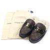 Louis Vuitton Sandals LV Logo Monogram Fur Mules Brown Monogram Canvas Mens 7 Used