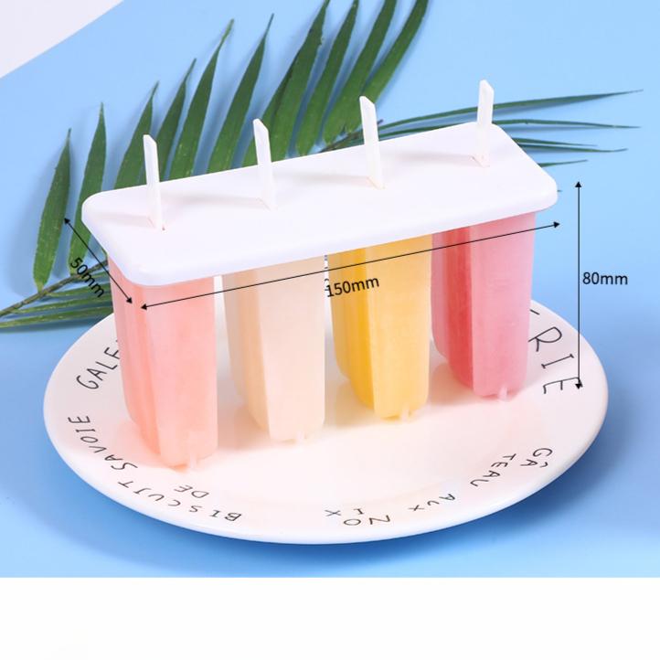 4 Glassglassform med sticka och lock Set Glassform Popsicle Glassform Glassbricka Gör själv-glass Återanvändbara köksredskap