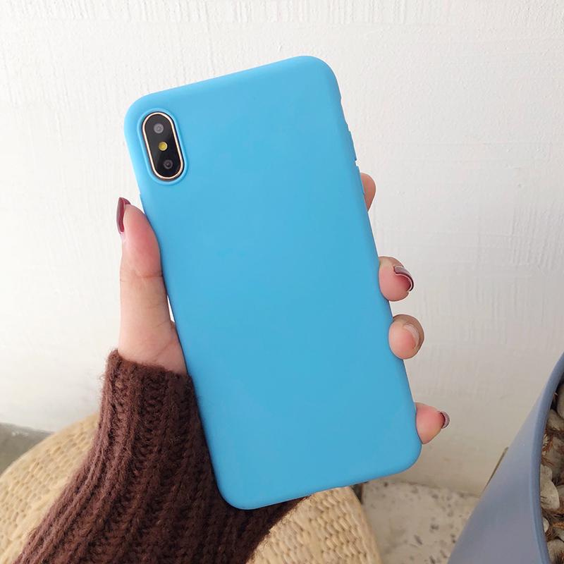 Simple Solid Color Phone Case Fashion Soft Matte TPU Cover For Huawei Xiaomi Samsung Galaxy iPhone
