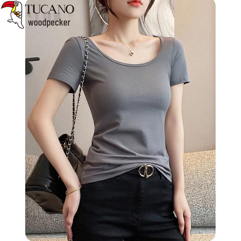 Woodpecker Women's Slim Fit U-Neck Short Sleeve T-Shirt