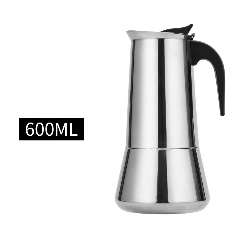 1-12Cups Stainless Steel Stovetop Moka Pot Portable Coffee Pot Fast Heating Extraction Italian Coffee Machine for Home Outdoor