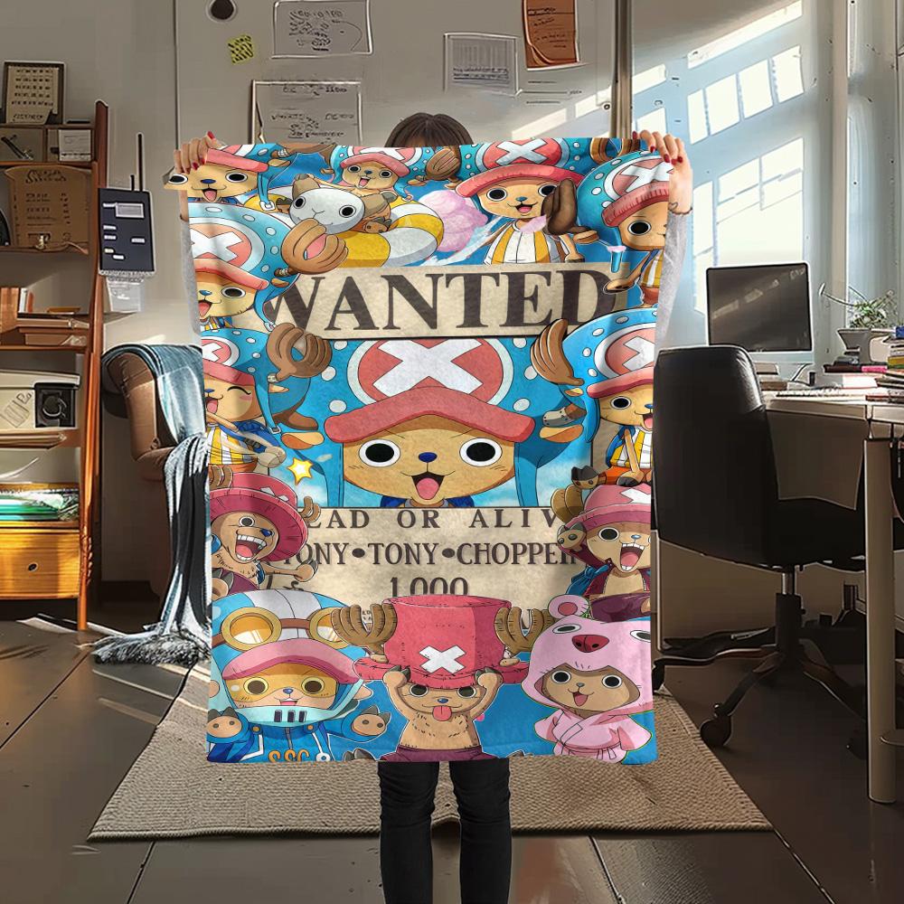 1PC Tony Tony Chopper Patterned Flannel Blanket Suitable For All Seasons For Home Decor Warmth And Comfort Gifts Holiday Present