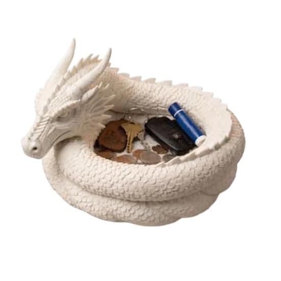 3D-gedrucktes Drachen-Aufbewahrungsfach, Dekorative Schlüsselablage mit Gothic-Fantasy-Design für Ringe, Schlüssel, Münzen, Schmuck, Schreibtisch-Organizer-Tablett für Homeoffice