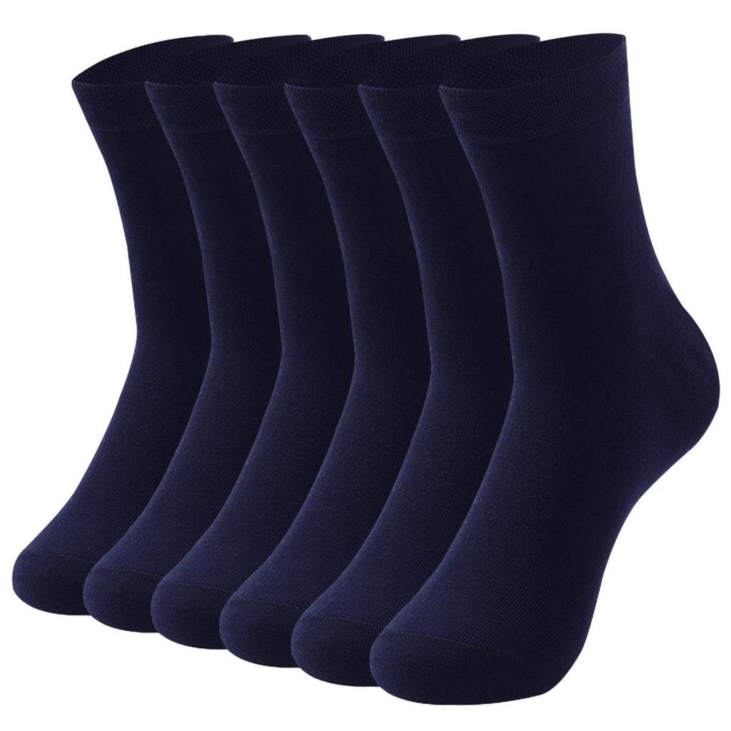 6 Pairs Men's Large Seamless Sweat-Absorbing Odor-Resistant Mid-Calf Socks for Autumn/Winter