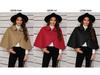 Women's 2024 Autumn/Winter Woolen Cape Shawl - Short, Versatile, Plus Size, European & American Style.