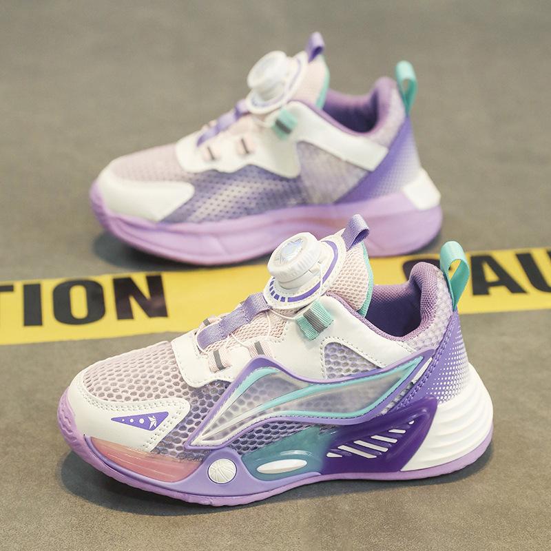 

Summer single net new boys shoes 2025 new children s mesh breathable sports shoes medium and old children s rotating buckle tide 31