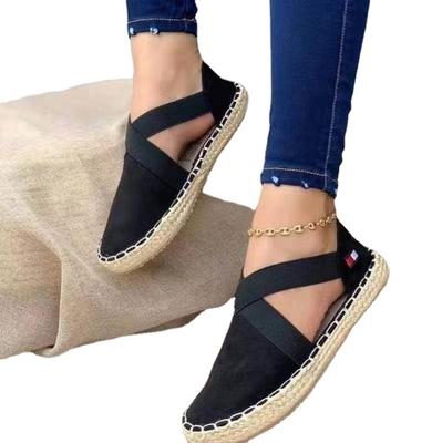Women's Loafers Casual Sandals Slip On Sandals New Summer Cross Strip Platform Sandals Women Hemp Flat Sandalias