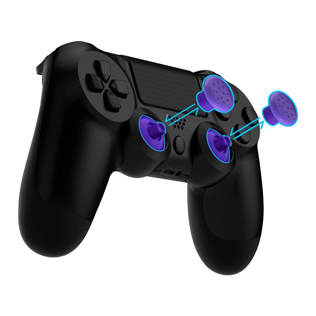 eXtremeRate ThumbsGear Replaceable Ergonomic Thumbsticks Compatible with PS5 Controllers for PS4 All Model Controllers 3 Height Dome and Recessed Grip