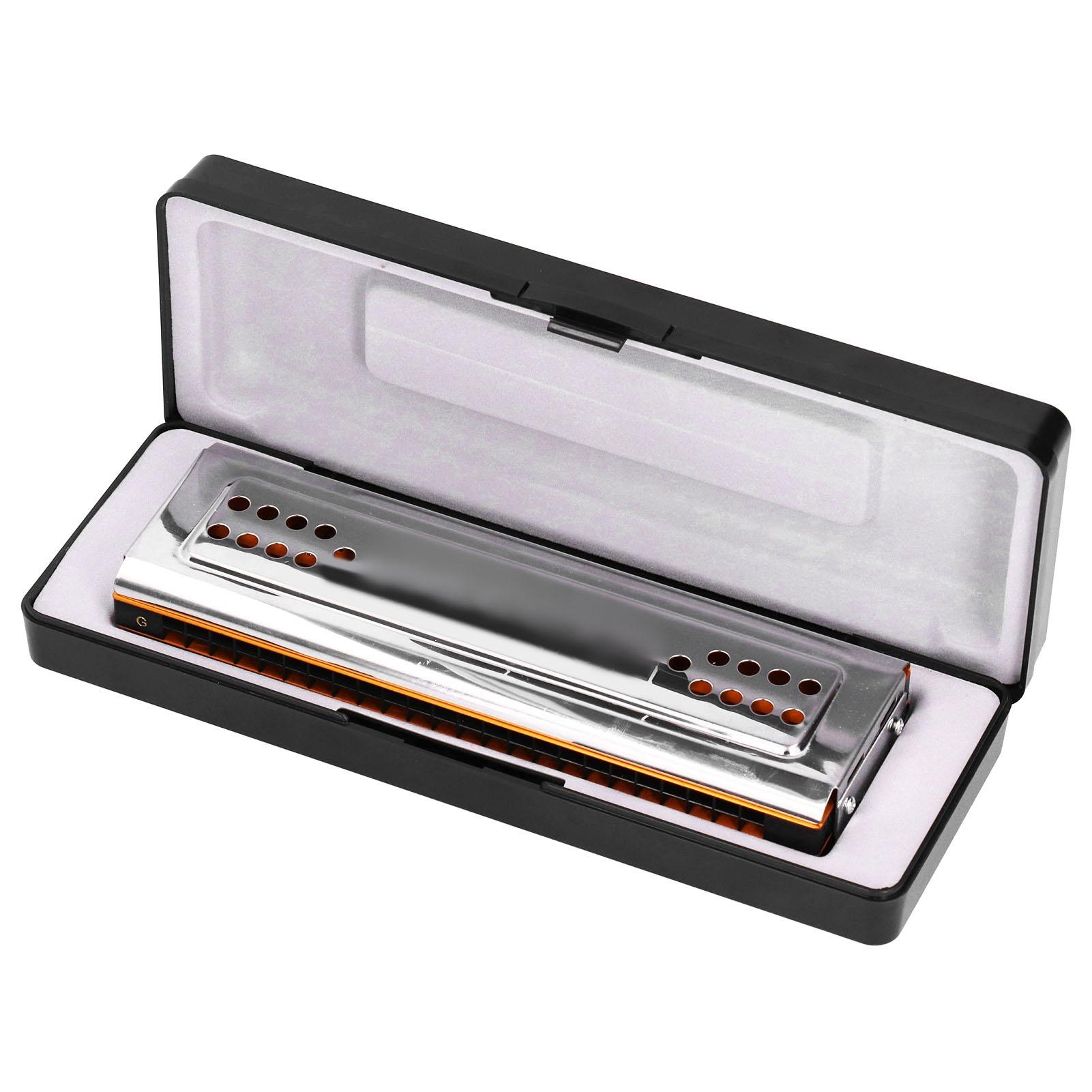 

Tremolo Harmonica 24 Holes C&G Key Double‑Side with Box Musical Instrument for Beginner