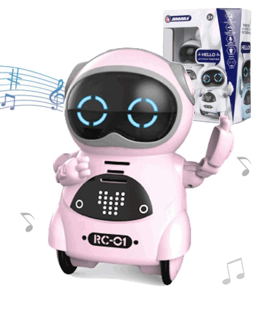 Toy Lob Pocket Robot, Communication Robot, Smart Robot, Mini Robot, Talks, Dancing, Music, Lights, English, Japanese Instructions Included (Pink)
