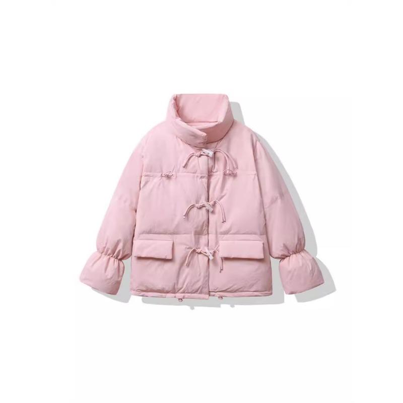 Wind horn buckle down cotton-padded clothing for women's short winter new cotton-padded jacket thickened loose warm bread clothing for women