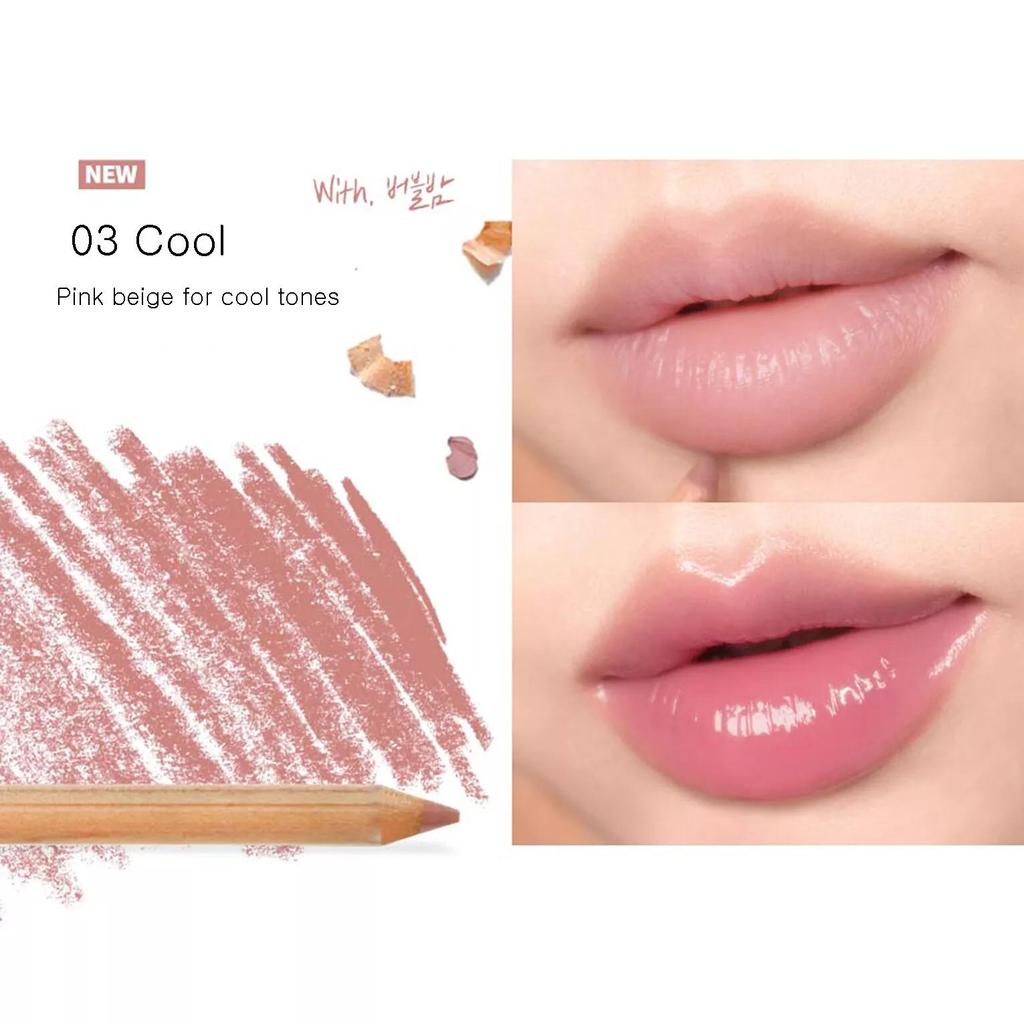 AOU BLENDING LIP PENCIL 6colors,Natural Over Lip Pencil That Provides Smooth Sliding, Long-lasting, and Delicate Quality.