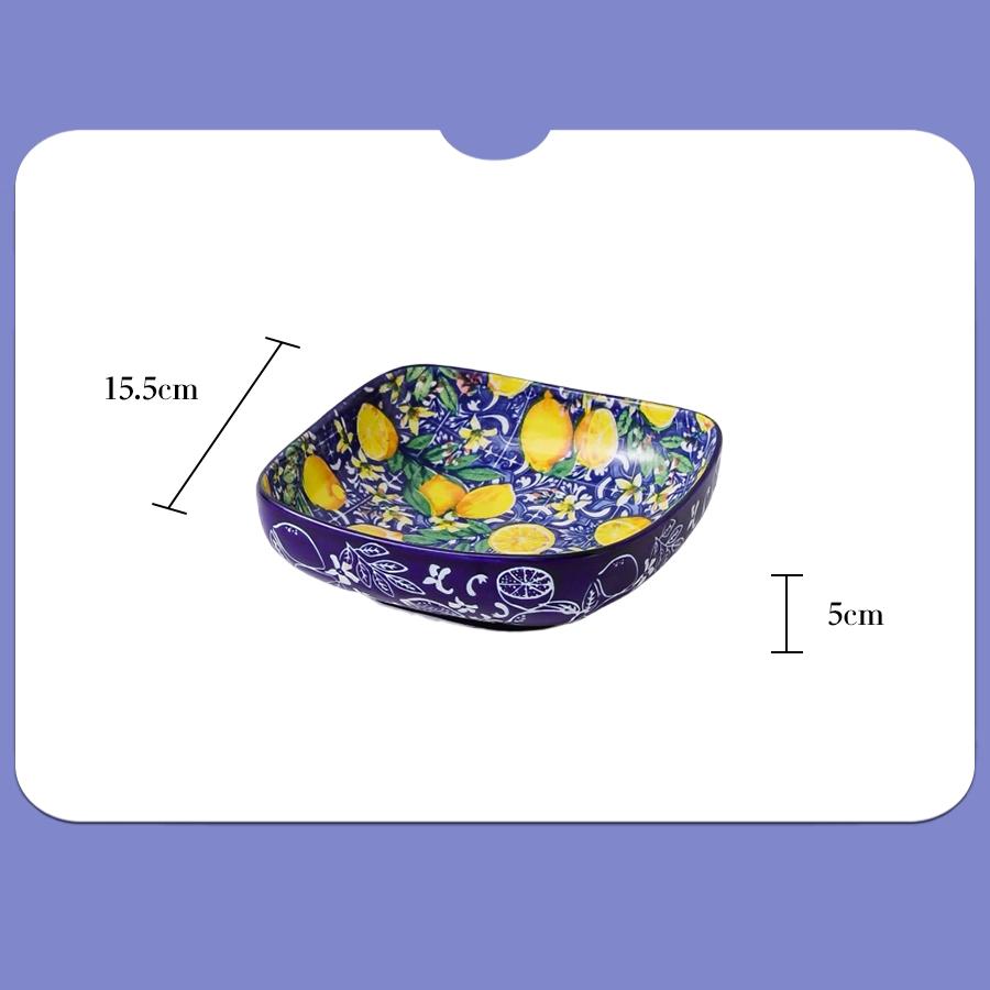 1PC Ceramic Tableware Bohemian Style Retro Home Tableware Creative Dim Sum Plate Fruit Plate Household Goods