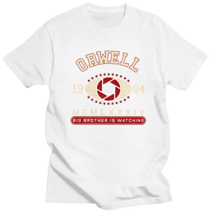 1984 George Orwell Quotes Tshirt Men Women Short Sleeves Fashion Casual Clothing Summer Loose Oversized 100 Cotton Tee Tops
