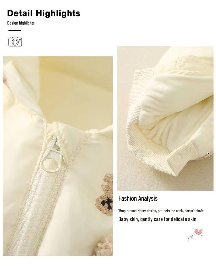 Gesteppter Baby-Overall: Warme Samt-Oberbekleidung für Baby Herbst/Winter