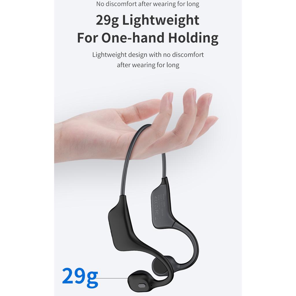 Open-Ear-Sport-Headset BT 5.0 Knochenleitung Leichter Kopfhörer Schweißresistent Ohr Hängend