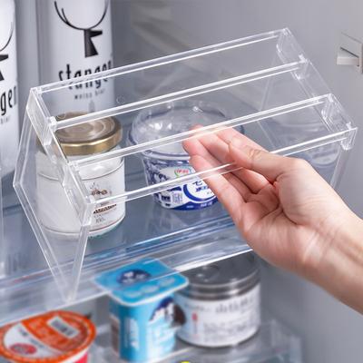 Estante de almacenamiento para refrigerador, estante separador en capas para refrigerador, organizador de refrigerador de escritorio transparente multifunción PS, ahorra espacio
