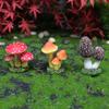 Cute Mini Resin Mushroom Shaped Figure Ornament Decor Statue Waterproof Miniature Gift Patio Bonsai Dollhouse Fairy Garden Lawn