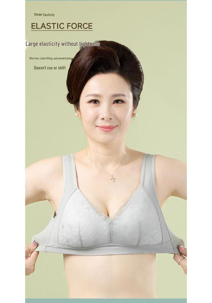 Plus Size Lace Hook Bra for Mature Women