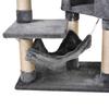 Cat Scratching Post with Bed, Hammock, and Sisal Poles, Grey