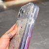 For iPhone 17 Pro Max Case Glitter Epoxy Design TPU Protective Case with Sparkly Rhinestone Decor Wave Frame
