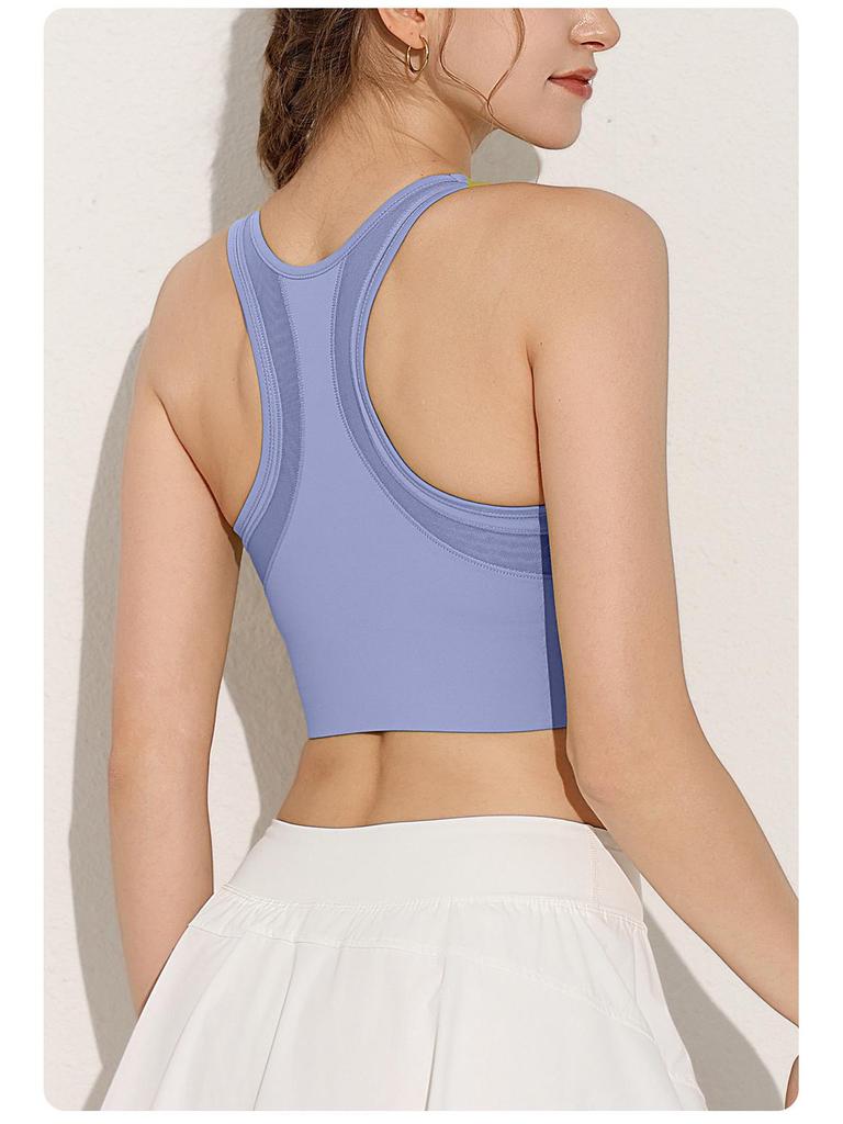 Plus Size Front Zipper Shockproof Sports Bra with Fixed Pads - Breathable, Beautiful Back Yoga Vest for Outdoor Wear