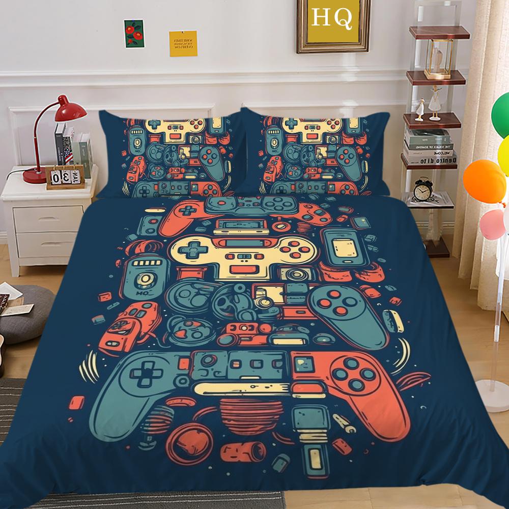Fashion Bed Cover 3D Printed Homes Bedding Set Game Style Home Textiles Queen Size Polyester Comfortable Home Bedclothes