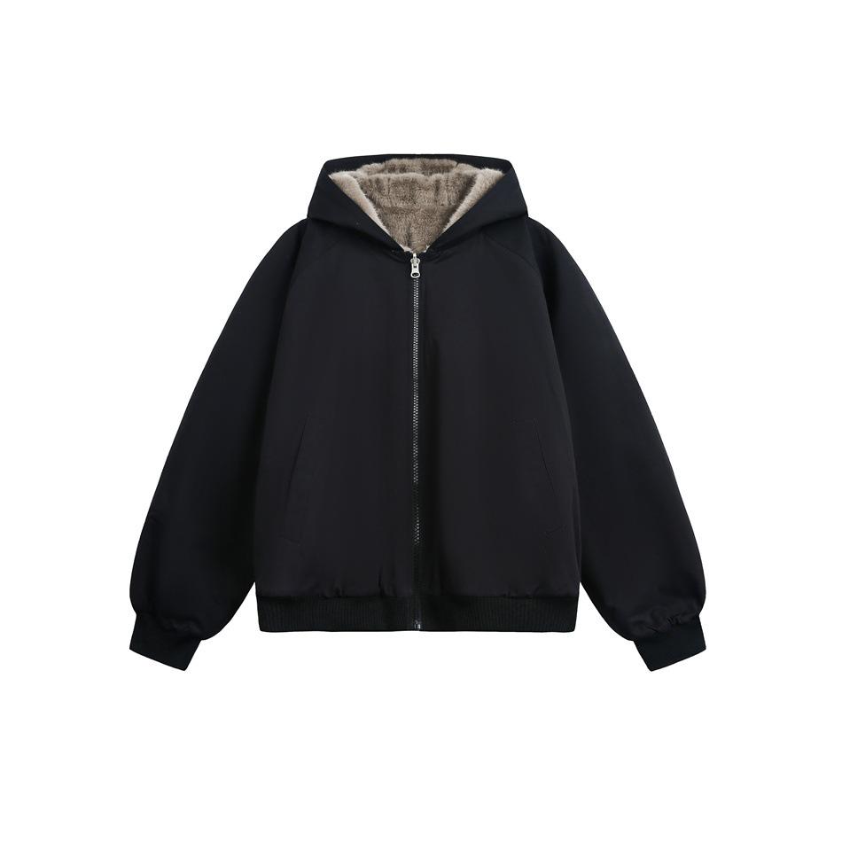 

ACE Men s Retro All-Cotton Reversible Velvet Winter Hooded Jacket with Stand Collar. M чорний