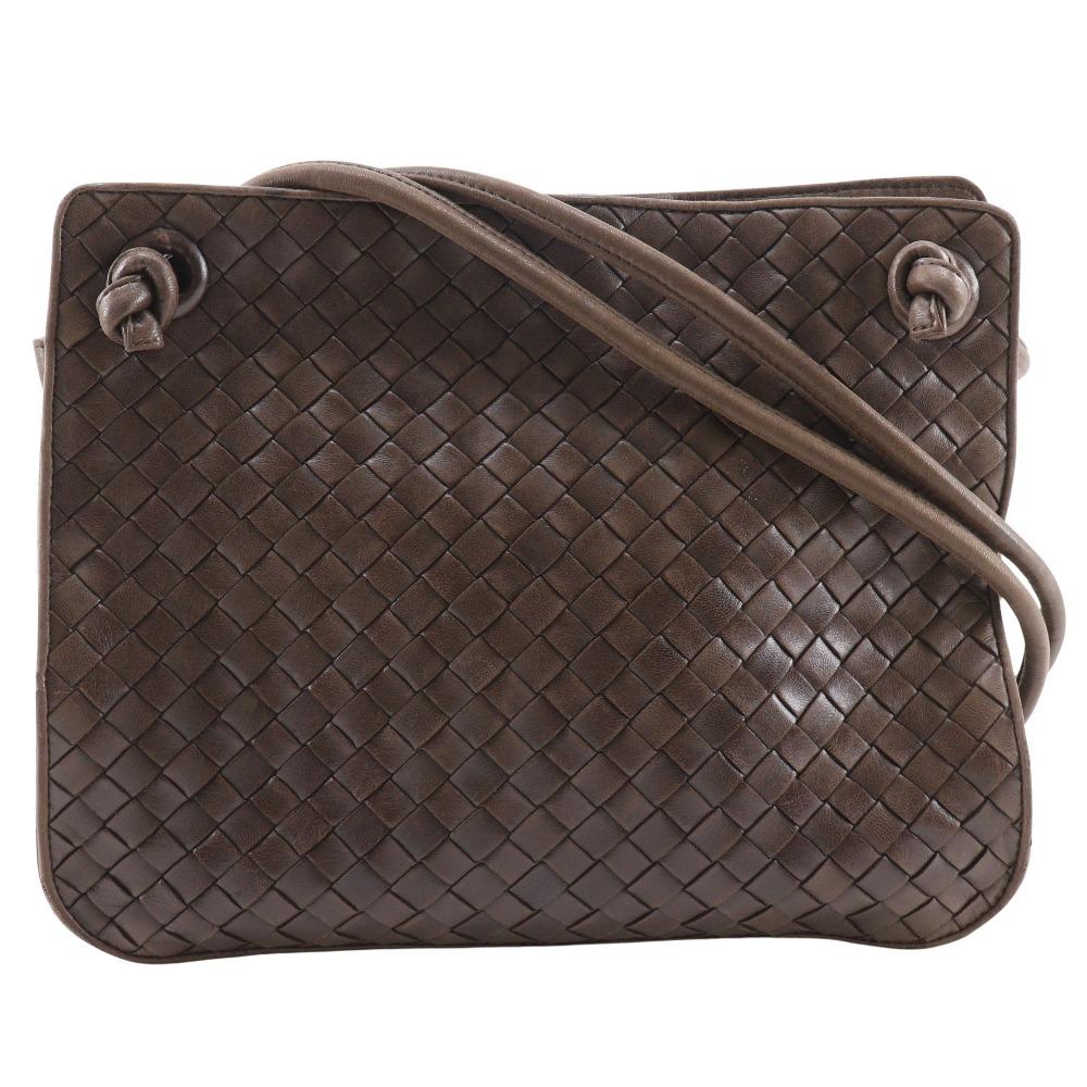 

BOTTEGAVENETA Intrecciato Shoulder Bag Brown leather Women Used